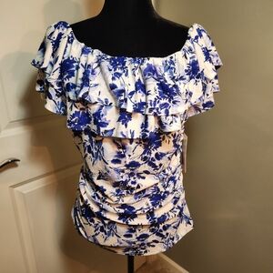 Floral Off-Shoulder Ruffle Top - Joie De Vivre - Small